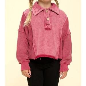 NEW ODDI kid's paige pullover in magenta
